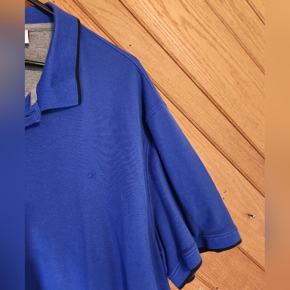 Calvin Klein Slim Fit XXL blue polo - Picture 4 of 12